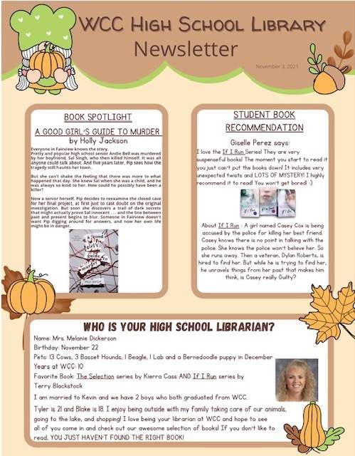 WCC HS  Library Newsletter