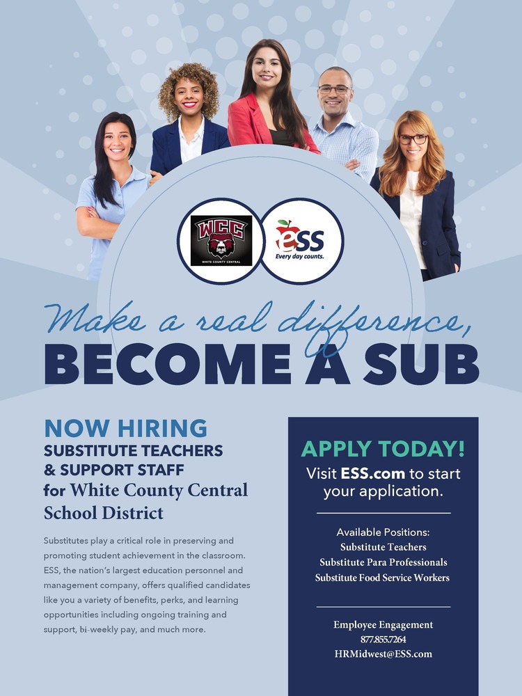 WCC is looking  for substitutes for this school year!