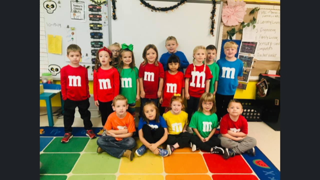 Mrs. King's class dressed up as M and Ms