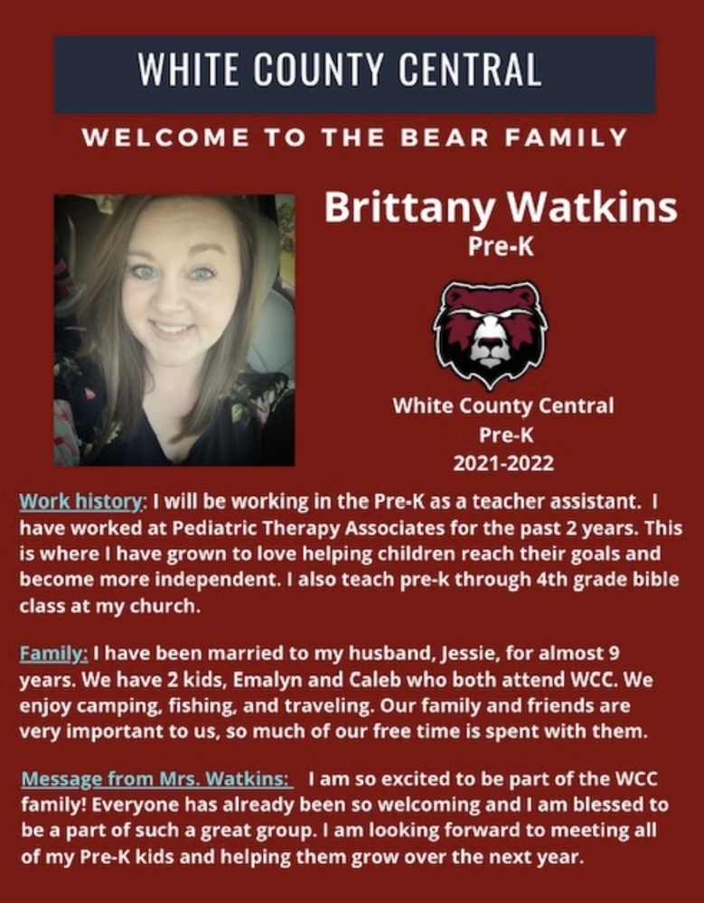 Welcome Mrs. Watkins!