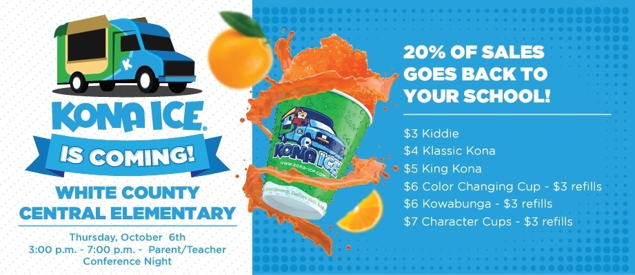 Kona Ice gives 20% back to your school!